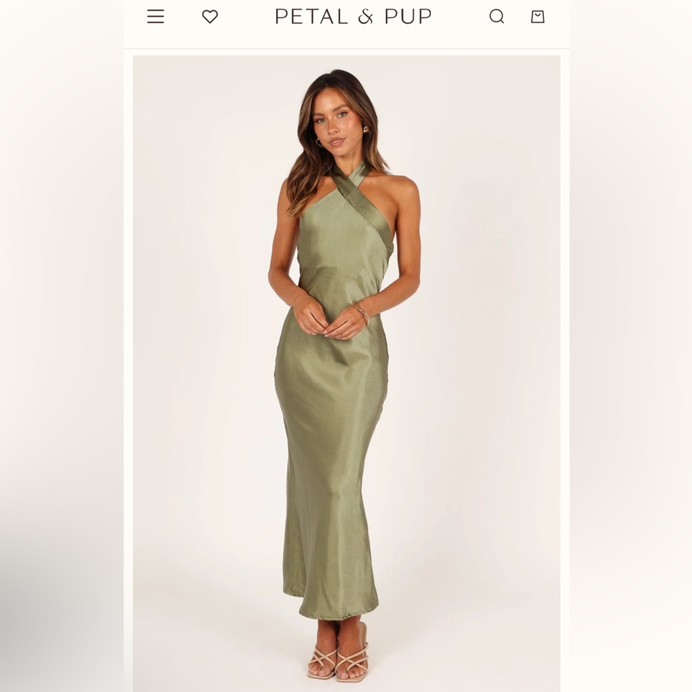 Petal & Pup midi Grasie olive dress